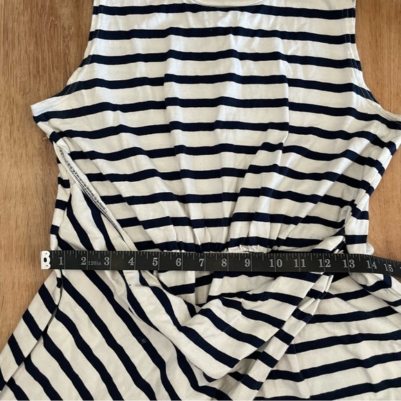 FP Beach ~Navy + White Striped Cotton Capri Sleeveless Midi Dress in size Large - Picture 10 of 14